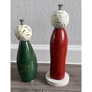 VTG 2002 Robert William BOUNDS Modernist Wood Salt & Pepper Mill Working
